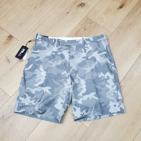RLX Ralph Lauren Mens 36 Golf Shorts Gray Camo Stretch Performance NWT Sport 9" - Picture 1 of 13